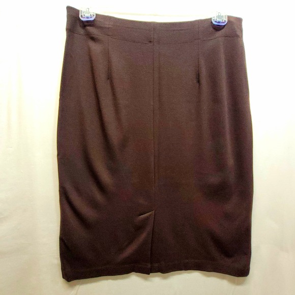 Eileen Fisher Dresses & Skirts - Eileen Fisher Petite Brown Italian Fabric Ponte Knit Pencil Skirt PL Espresso